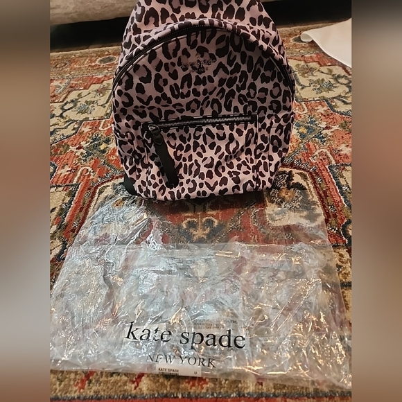 kate spade Lilac Leopard Print Backpack - Picture 6 of 9